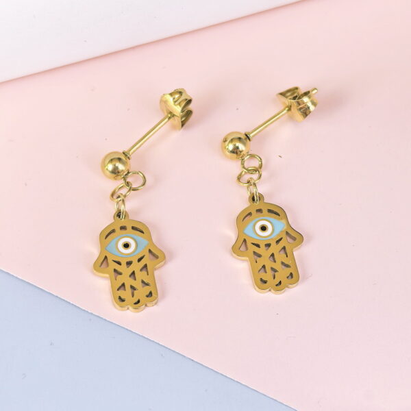Stainless Steel Cubic Earrings  for Women and Girls Palm Eye Good Quality No Change Color BS250301026