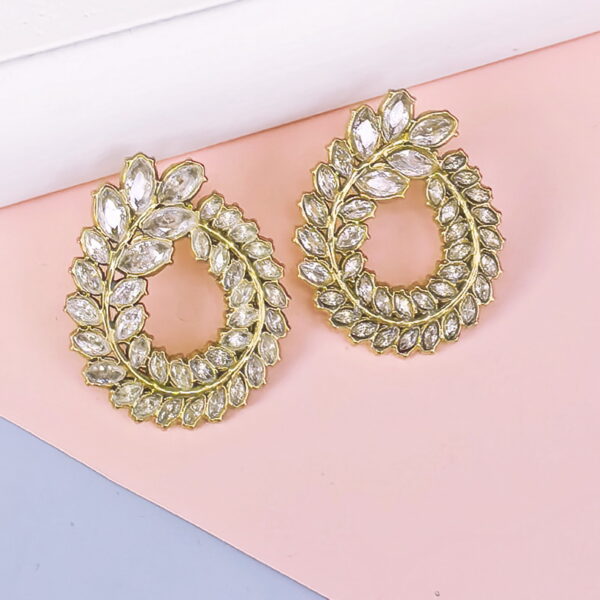 Stainless Steel Cubic Earrings  for Women and Girls Symbol Of Peace Olive Good Quality No Change Color BS250301035
