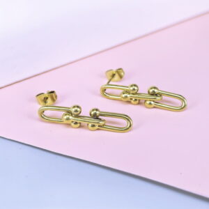 Stainless Steel Cubic Earrings  for Women and Girls Geometric Good Quality No Change Color BS250301058