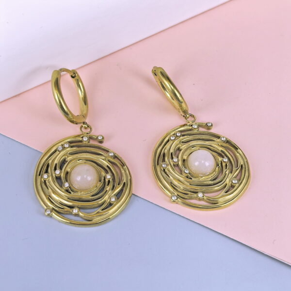 Stainless Steel Cubic Earrings  for Women and Girls Round Profile Good Quality No Change Color BS250301068