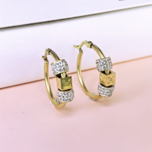 Stainless Steel Cubic Earrings  for Women and Girls Pearl Good Quality No Change Color BS250301081