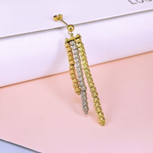 Stainless Steel Cubic Earrings  for Women and Girls Geometric Good Quality No Change Color BS250301092