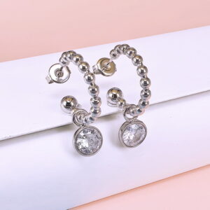 Stainless Steel Cubic Earrings  for Women and Girls C Shape Good Quality No Change Color BS250301094