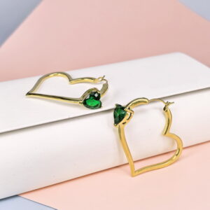 Stainless Steel Cubic Earrings  for Women and Girls Love Heart Good Quality No Change Color BS250301113
