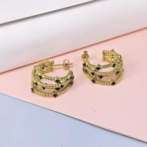 Stainless Steel Cubic Earrings  for Women and Girls Rhombus Good Quality No Change Color BS250301140