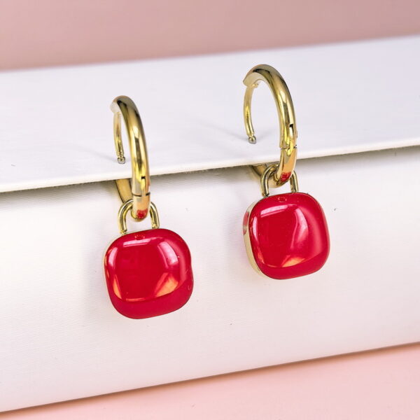 Stainless Steel Cubic Earrings  for Women and Girls Rainbo Geometric Good Quality No Change Color BS250301149