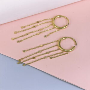 Stainless Steel Cubic Earrings  for Women and Girls pentagram Chain Good Quality No Change Color BS250301167