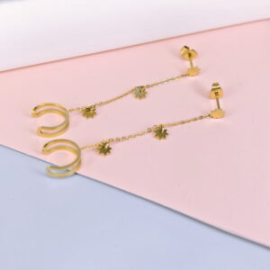 Stainless Steel Cubic Earrings  for Women and Girls Feather Good Quality No Change Color BS250301168