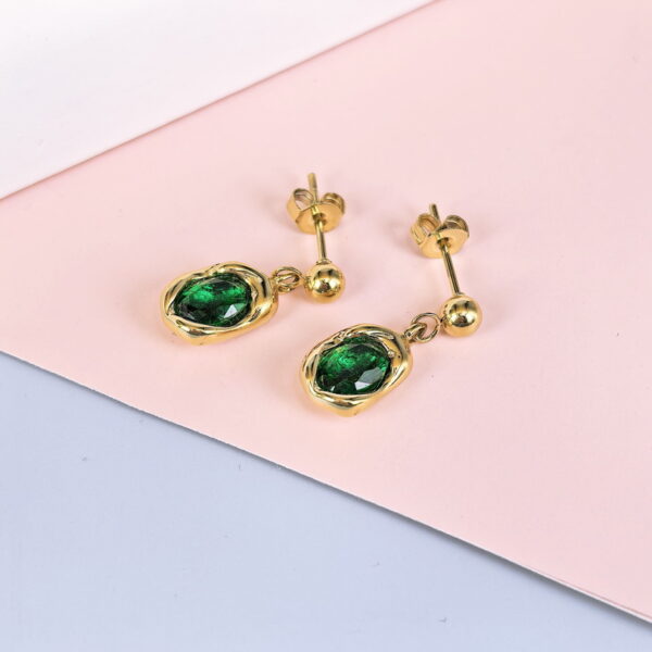 Stainless Steel Cubic Earrings  for Women and Girls Smooth Good Quality No Change Color BS250301170