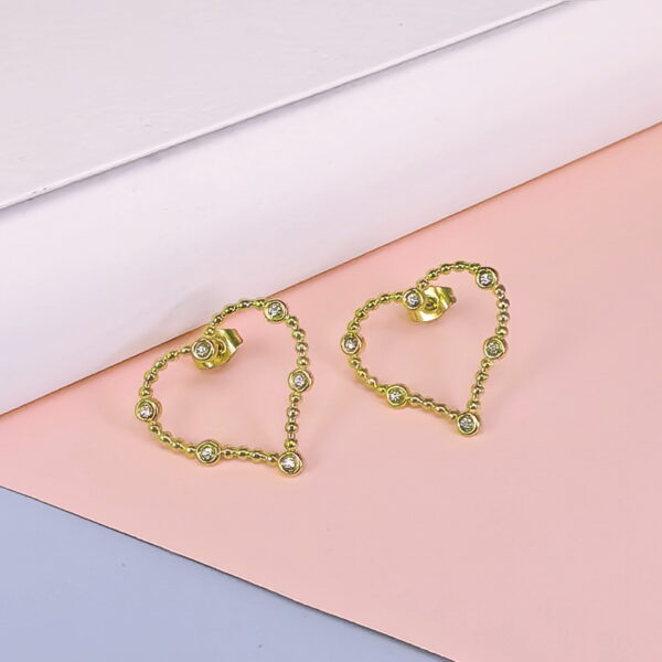 Stainless Steel Cubic Earrings  for Women and Girls Love Heart Good Quality No Change Color BS250301179