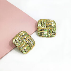 Stainless Steel Earrings Geometric Pleats Twist Helix Good Quality No Change Color For Women Girls BS24110003