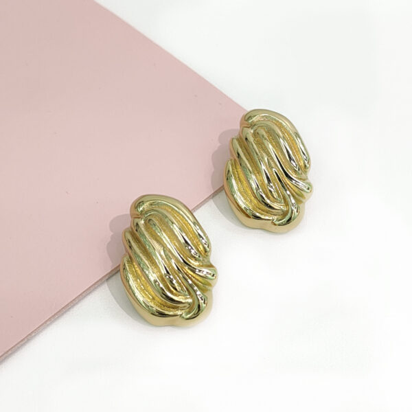 Stainless Steel Earrings Geometric Vertical Stripe Good Quality No Change Color For Women Girls BS24110006