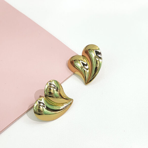 Stainless Steel Earrings Geometric Pleats Hearts Love Good Quality No Change Color For Women Girls BS24110010