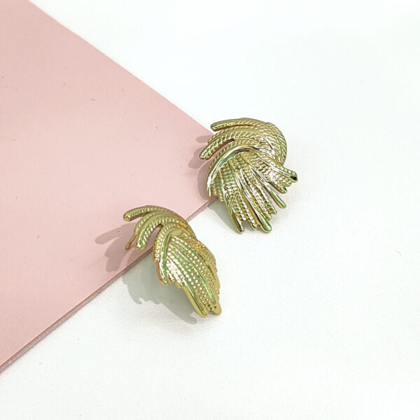Stainless Steel Earrings Scalloped Wheat Fireworks WeavingGood Quality No Change Color For Women Girls BS24110014