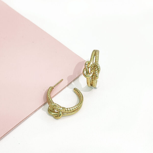Stainless Steel Earrings Twist Weave Geometric C shapeGood Quality No Change Color For Women Girls BS24110015