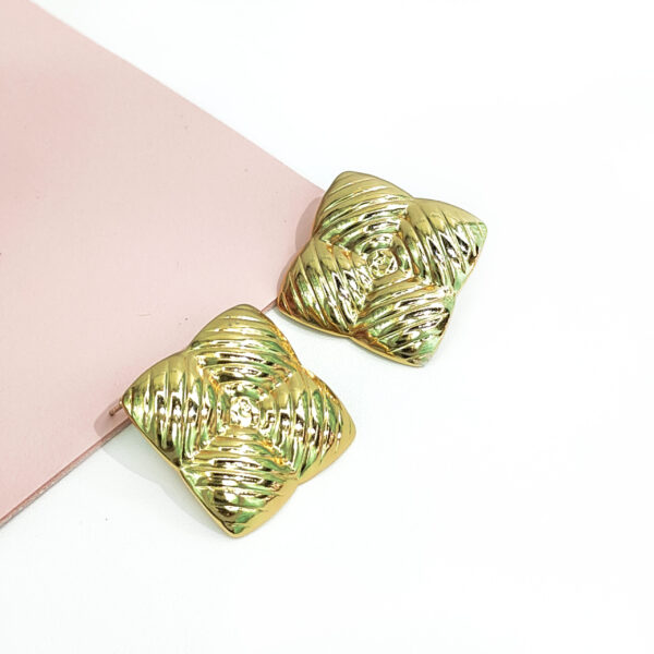 Stainless Steel Earrings Hollowed Square Quadrilateral Texture Good Quality No Change Color For Women Girls BS24110017