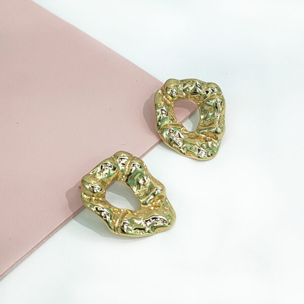 Stainless Steel Earrings Pleated Geometric Texture Good Quality No Change Color For Women Girls BS24110019