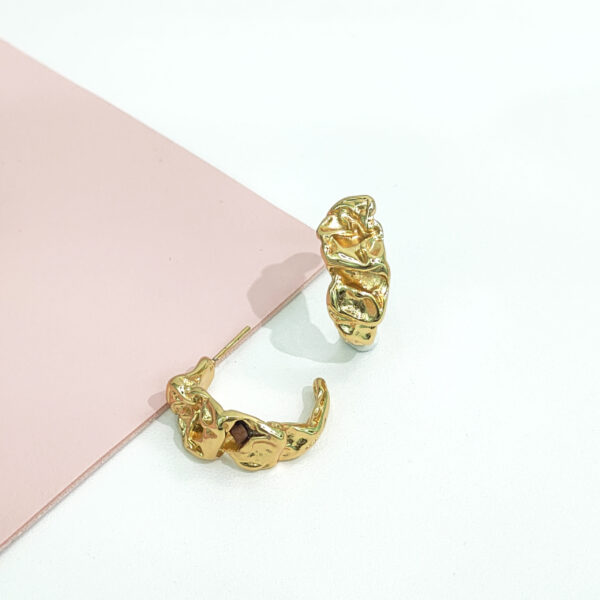 Stainless Steel Earrings Geometric Lava Hammer C-Shape Good Quality No Change Color For Women Girls BS24110021