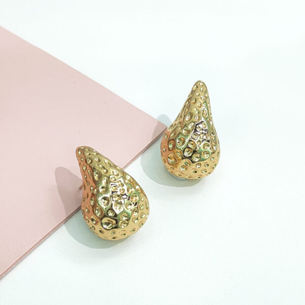 Stainless Steel Earrings Spherical Hammered Irregular Lava Drops Good Quality No Change Color For Women Girls BS24110023