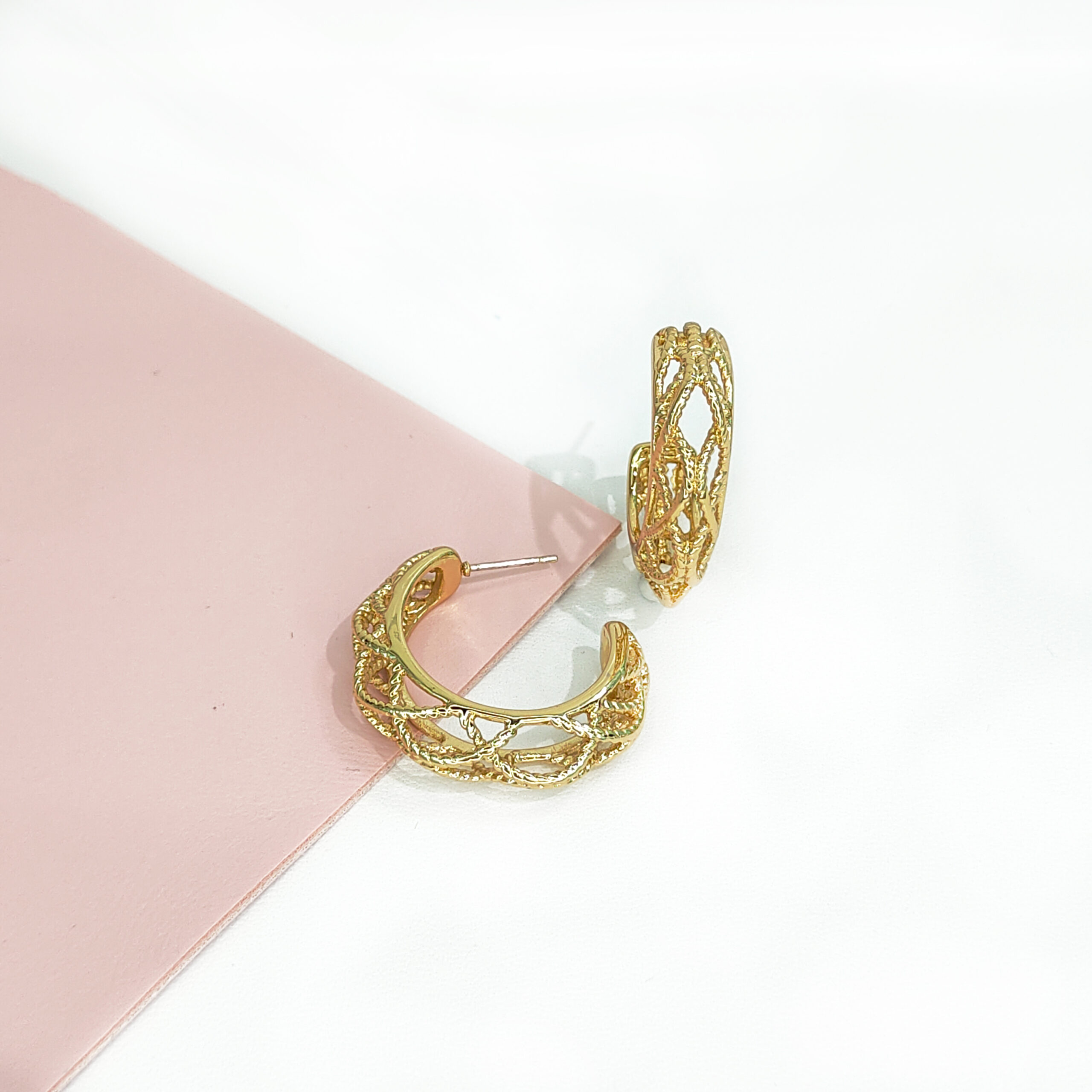 Stainless Steel Earrings French Openwork Braided C shape Good Quality No Change Color For Women Girls BS24110026