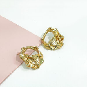 Stainless Steel Earrings Openwork Embossed French Pleats Good Quality No Change Color For Women Girls BS24110030