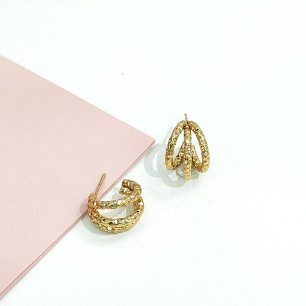 Stainless Steel Earrings Geometric Triple C shape Good Quality No Change Color For Women Girls BS24110031