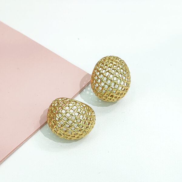 Stainless Steel Earrings Hollowed Yeardrop Hammered Pattern Good Quality No Change Color For Women Girls BS24110042