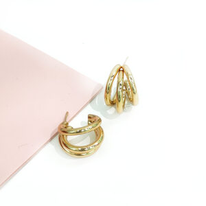 Stainless Steel Earrings Minimalist Circle Three Rings Good Quality No Change Color For Women Girls BS24110043