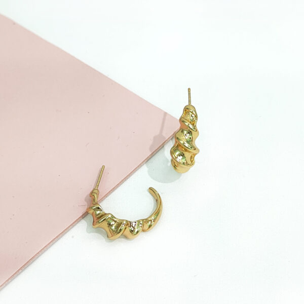 Stainless Steel Earrings C-shaped Irregular Bullhorn Spiral Good Quality No Change Color For Women Girls BS24110051