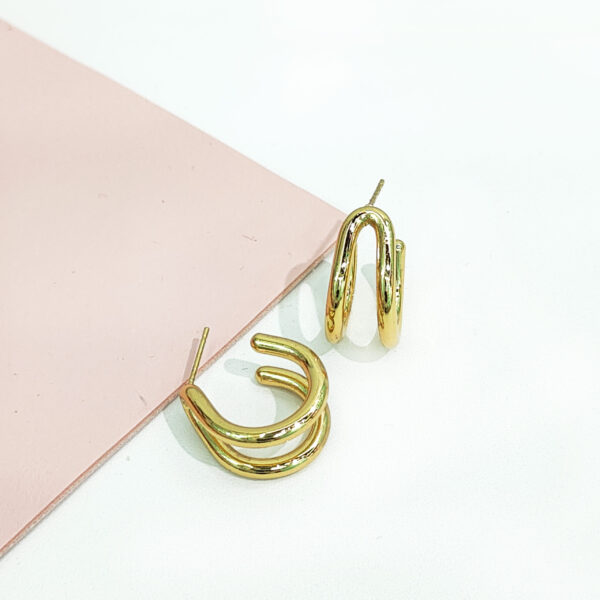 Stainless Steel Earrings Double C-Shape Good Quality No Change Color For Women Girls BS24110056