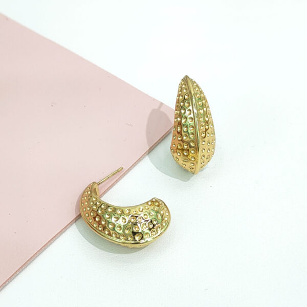 Stainless Steel Earrings Hammered Crescent C-Shape Good Quality No Change Color For Women Girls BS24110059