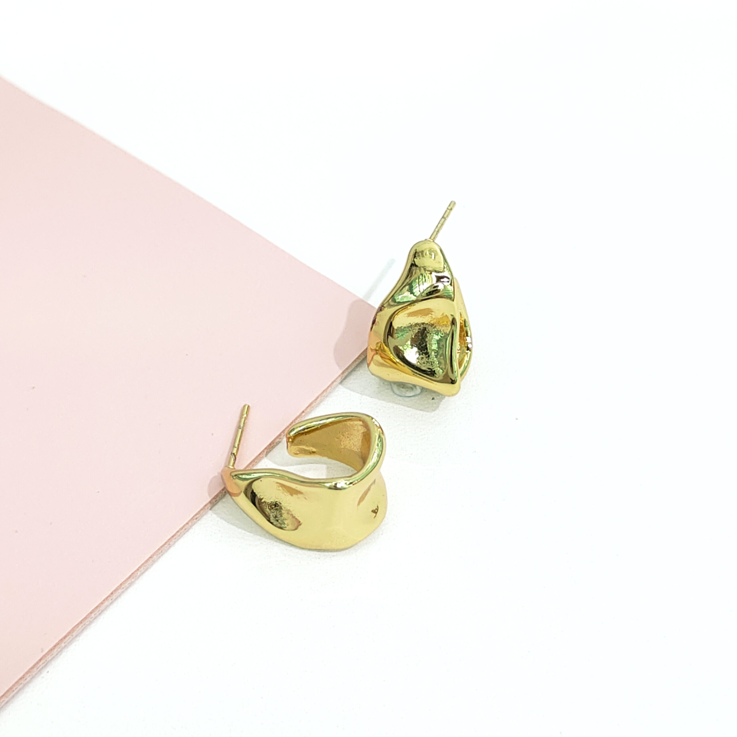 Stainless Steel Earrings Geometric Pleated C-shape Good Quality No Change Color For Women Girls BS24110067