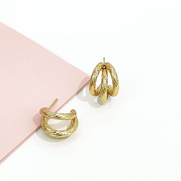 Stainless Steel Earrings Triple Twist Good Quality No Change Color For Women Girls BS24110072
