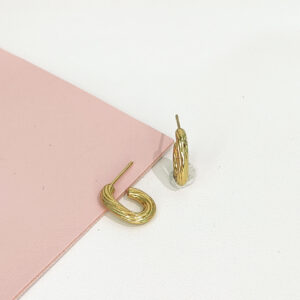 Stainless Steel Earrings Geometric Fold Good Quality No Change Color For Women Girls BS24110078