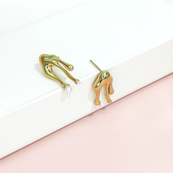 Stainless Steel Earrings Lava Drop Pearl Shaped Good Quality No Change Color For Women Girls BS24110087