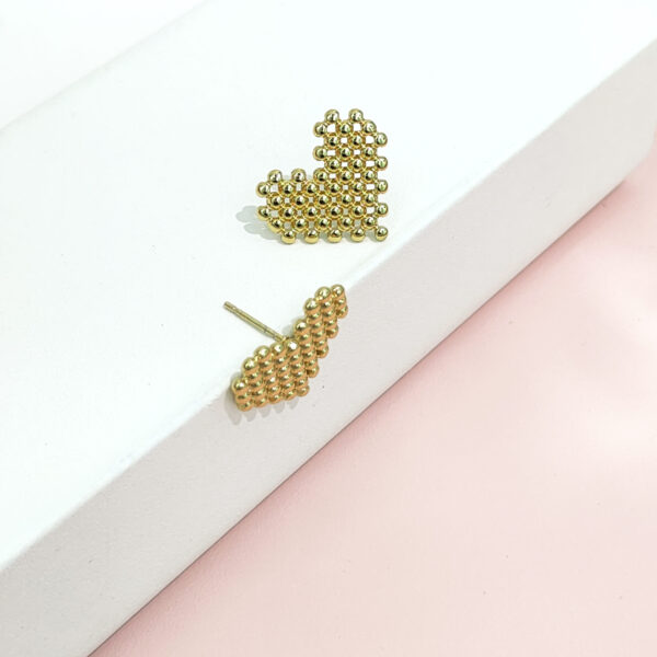 Stainless Steel Earrings Beaded Design Heart Good Quality No Change Color For Women Girls BS24110099