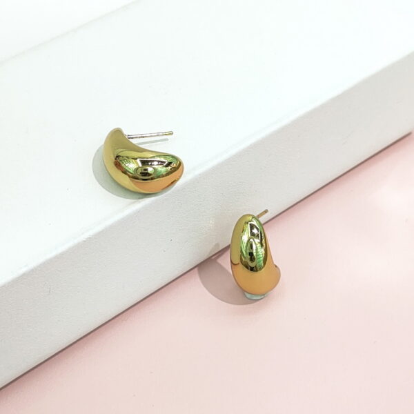 Stainless Steel Earrings C-Shaped Glossy Pea Drop Good Quality No Change Color For Women Girls BS24110101