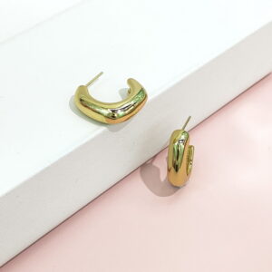 Stainless Steel Earrings Geometric Glossy C-Shaped Good Quality No Change Color For Women Girls BS24110103