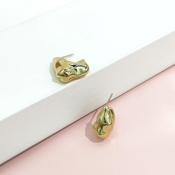 Stainless Steel Earrings Uneven Pleat Good Quality No Change Color For Women Girls BS24110109