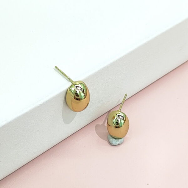 Stainless Steel Earrings Glossy Fat Bean Good Quality No Change Color For Women Girls BS24110114