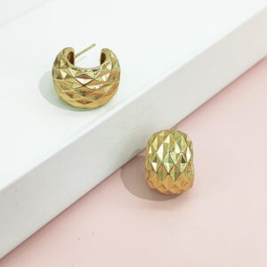 Stainless Steel Earrings Diamond Pattern Good Quality No Change Color For Women Girls BS24110125