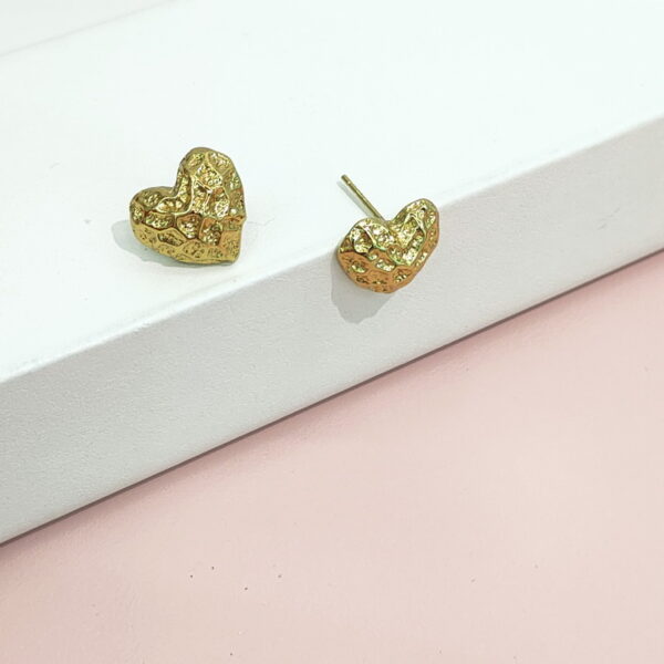 Stainless Steel Earrings Textured Heart Love Good Quality No Change Color For Women Girls BS24110129