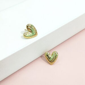 Stainless Steel Earrings Embossed Heart Love Good Quality No Change Color For Women Girls BS24110132