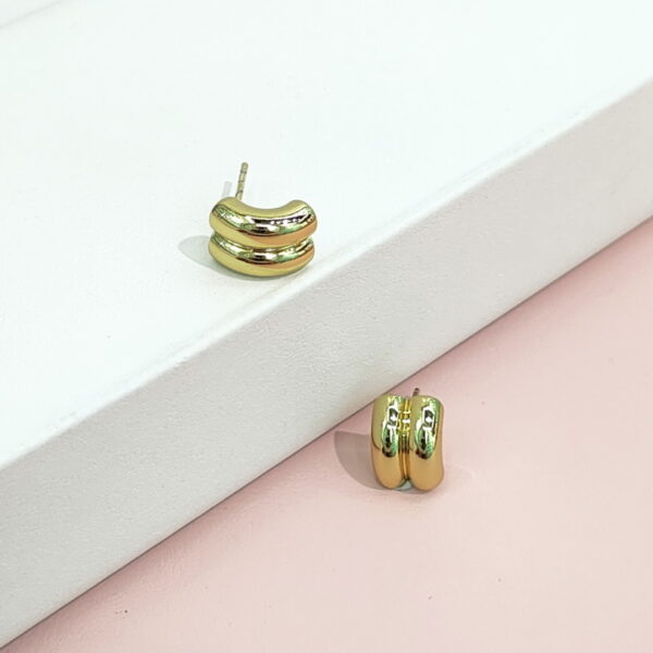 Stainless Steel Earrings Double Line Folded Good Quality No Change Color For Women Girls BS24110133