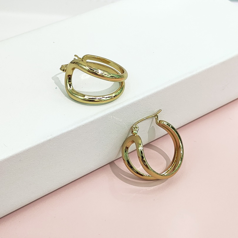 Stainless Steel Earrings Double Line Good Quality No Change Color For Women Girls BS24110150