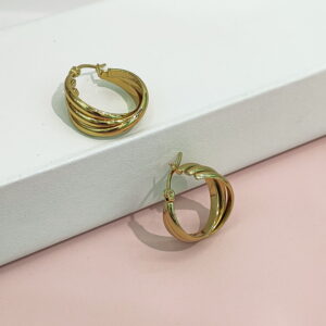 Stainless Steel Earrings Winding Stacked Spiral Triple Good Quality No Change Color For Women Girls BS24110160