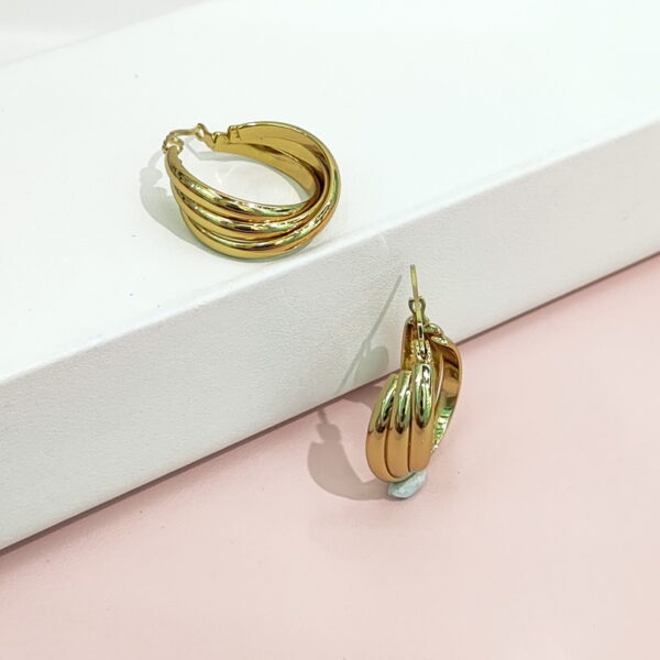 Stainless Steel Earrings Winding Stacked Spiral Triple Good Quality No Change Color For Women Girls BS24110161
