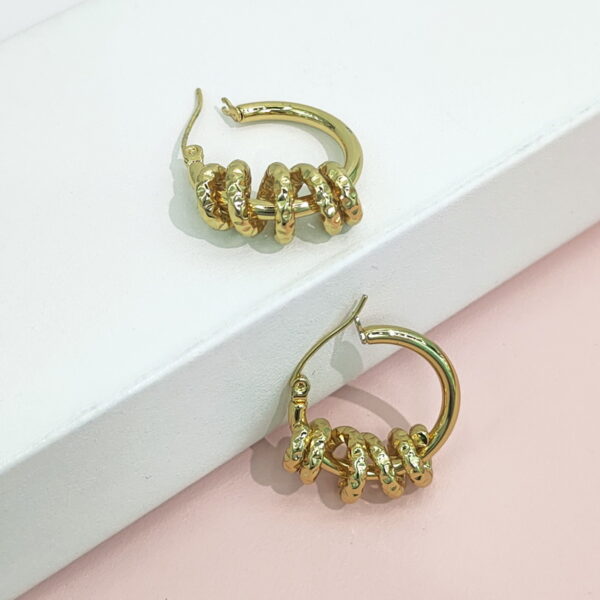 Stainless Steel Earrings Irregular Threaded Good Quality No Change Color For Women Girls BS24110164