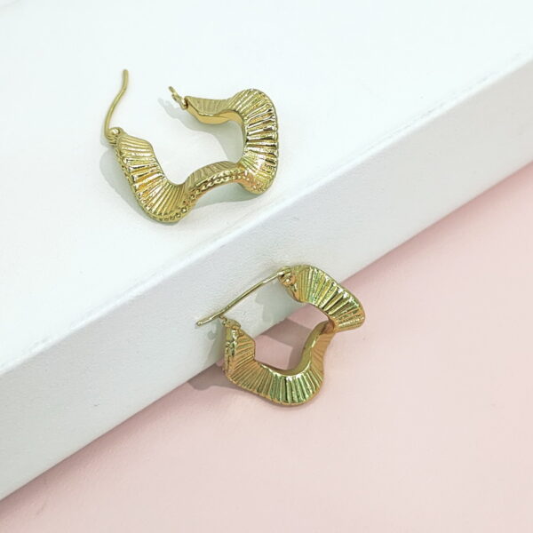 Stainless Steel Earrings Wavy Sector Good Quality No Change Color For Women Girls BS24110165