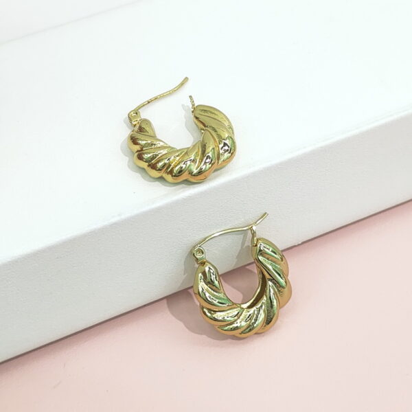 Stainless Steel Earrings Twisted Croissant Good Quality No Change Color For Women Girls BS24110175